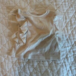 Charming Cream Kids Tee with Rainbow Design